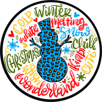 Thumbnail for Wreath Sign, Snowman Typography 18