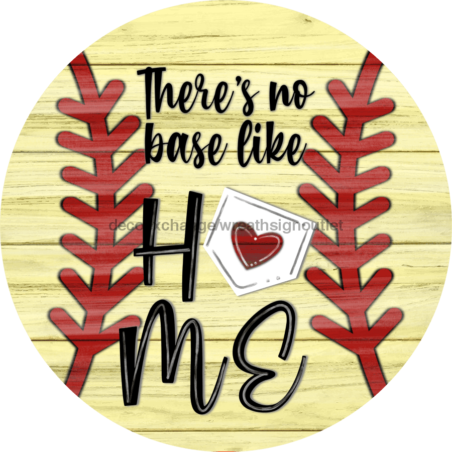 Wreath Sign, Softball Sign, 18" Wood Round Sign, DECOE-634, DecoExchange, Sign For Wreath - DecoExchange