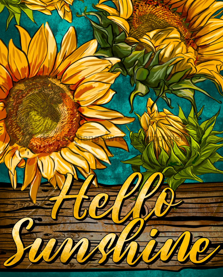 Wreath Sign, Sunflower Sign, 8x10" Metal Sign, DECOE-581, DecoExchange, Sign For Wreath - DecoExchange