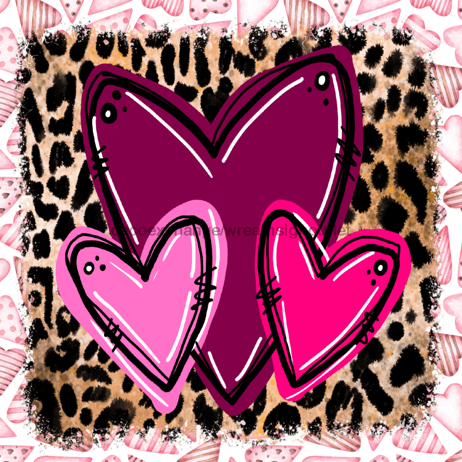 Wreath Sign, Valentine Sign, Valentine Hearts Sign 10"x10" Metal Sign DECOE-371, Sign For Wreath, DecoExchange - DecoExchange