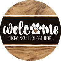 Thumbnail for Wreath Sign, Welcome Cat Hair, 18