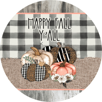 Thumbnail for Wreath Sign, Welcome Fall Yall, Pink Fall Sign, 18