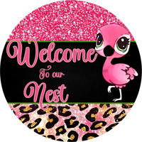 Thumbnail for Wreath Sign, Welcome Sign, Flamingo Sign, 18