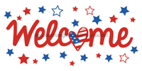 Thumbnail for Wreath Sign, Welcome Patriotic Sign, 6x12
