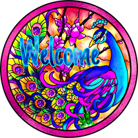 Thumbnail for Wreath Sign, Welcome Sign, Peacock Sign, 18